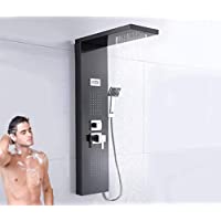 GOTOTP Panel de Ducha de Lluvia de Baño Termostático de Acero Inoxidable con Ducha de Mano